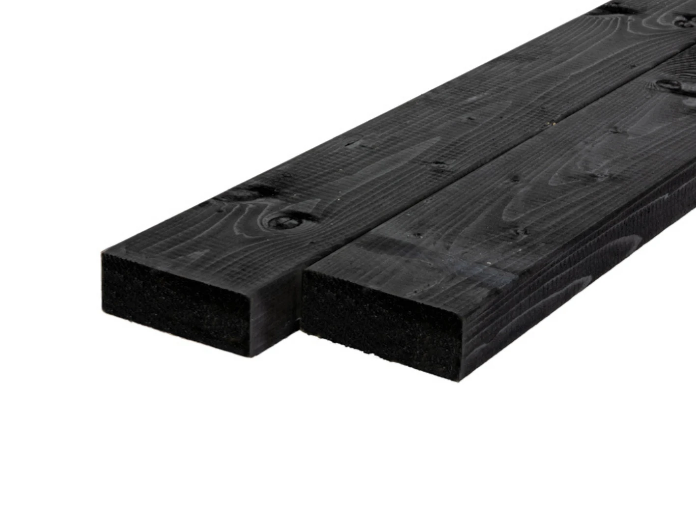 Vuren Balk 4.5 x 12 cm (45 x 120 mm) Geschaafd Zwart Gedompeld - Lengte 500 cm - Afbeelding 1